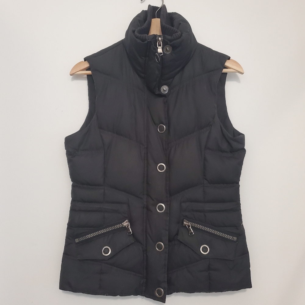 Esprit XS Down Vest Y2K Black Zip Up Sleeveless Puffer Made In Germany Outerwear